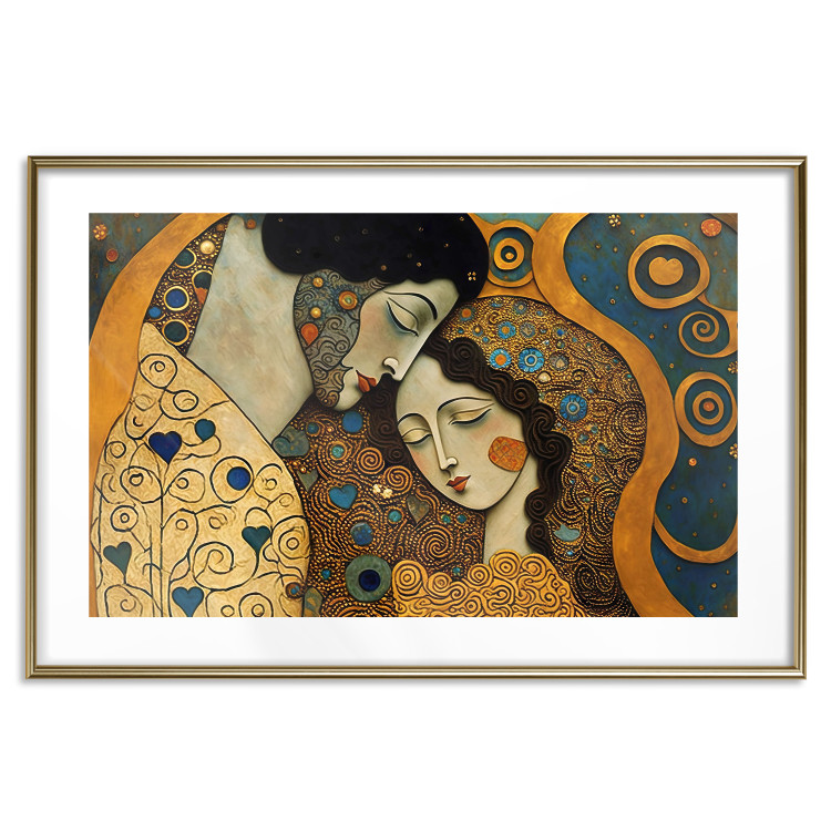 Wall Poster Couple in Embrace - A Mosaic Portrait Inspired by the Style of Gustav Klimt 151123 additionalImage 26