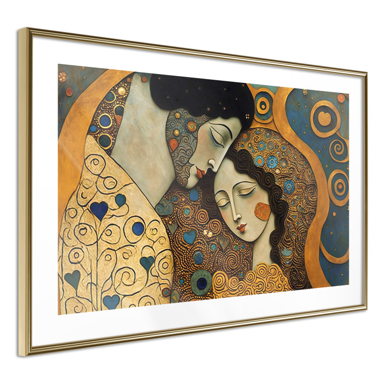 Wall Poster Couple in Embrace - A Mosaic Portrait Inspired by the Style of Gustav Klimt 151123 additionalImage 7