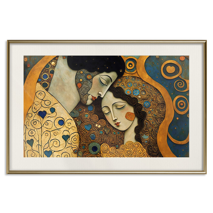 Wall Poster Couple in Embrace - A Mosaic Portrait Inspired by the Style of Gustav Klimt 151123 additionalImage 25