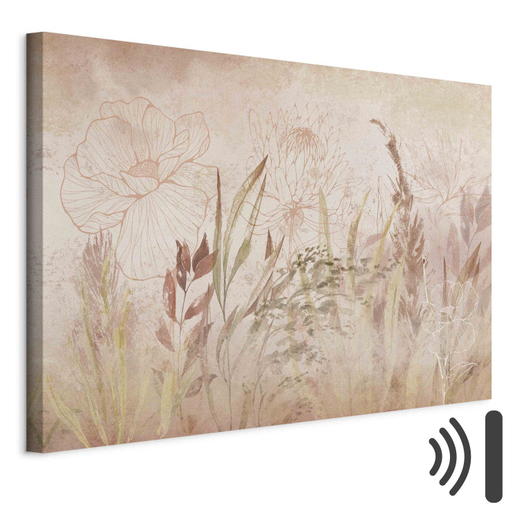 Canvas Print Boho Style Garden - Airy Flowers, Plants and Grass in Beiges and Pinks 151223 additionalImage 8