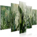 Canvas Art Print Tropical Leaves - Plants in Dew Against a Background of Greenery in the Mist 151423 additionalThumb 2