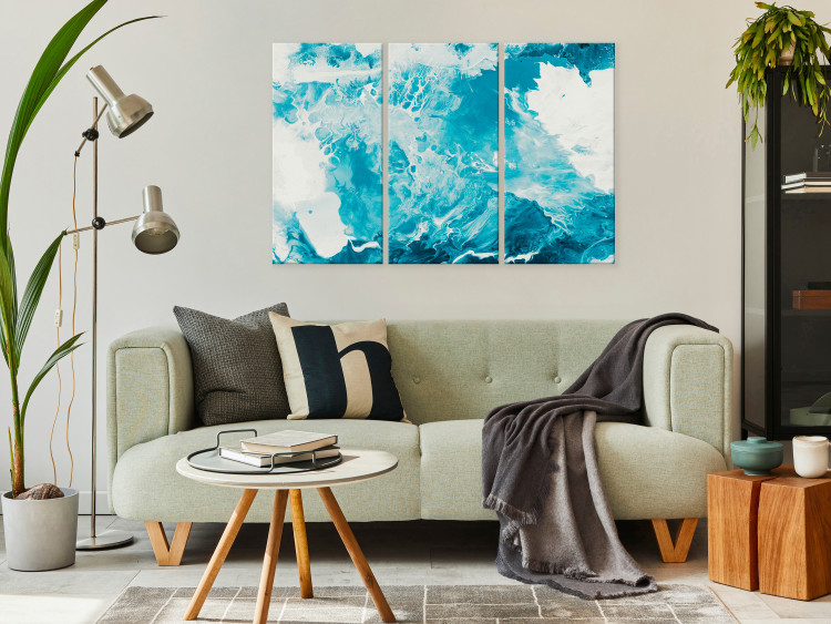 Canvas Print Abstract Blue - Marble-Like Marine Colors 151823 additionalImage 3