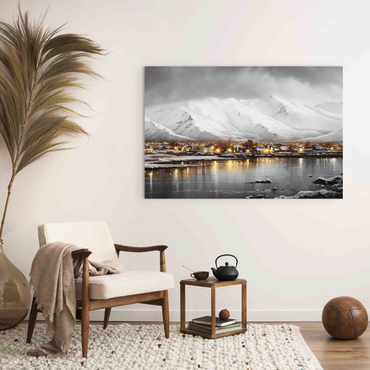 Canvas Art Print Reykjavik - Icelandic Landscape with Snow-Capped Mountains 151923 additionalImage 5