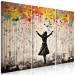 Canvas Art Print Singing in the Rain - Colorful Graffiti With a Woman in the Style of Banksy 152023 additionalThumb 2