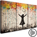 Canvas Art Print Singing in the Rain - Colorful Graffiti With a Woman in the Style of Banksy 152023 additionalThumb 6