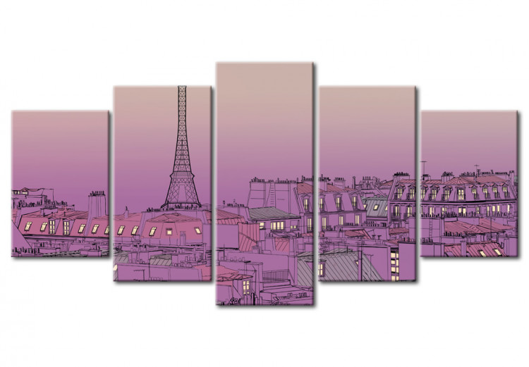 Canvas Print Lavender sunrise over Paris 55523