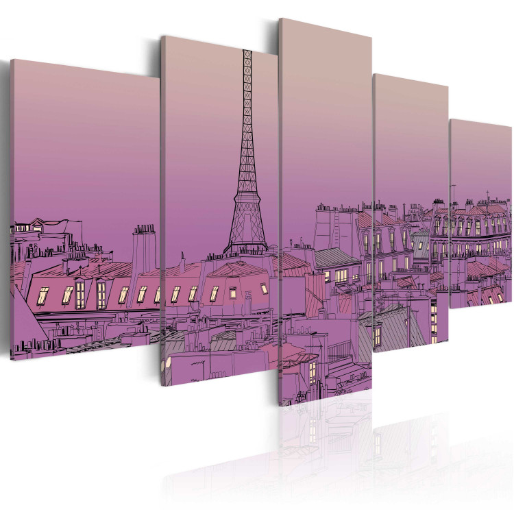 Canvas Print Lavender sunrise over Paris 55523 additionalImage 2