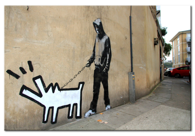 Canvas Art Print Barking dog (Banksy) 58923