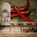Photo Wallpaper Spicy Flavours - Chili Peppers with Stems on a Wooden Board 59823 additionalThumb 4