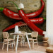 Photo Wallpaper Spicy Flavours - Chili Peppers with Stems on a Wooden Board 59823 additionalThumb 6