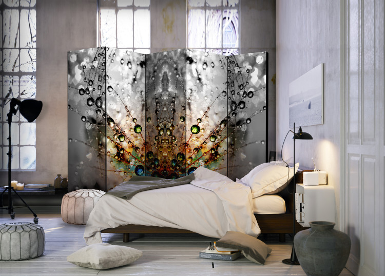 Room Divider Enchanted Dew II - dandelion flower with colorful water droplets 95423 additionalImage 4