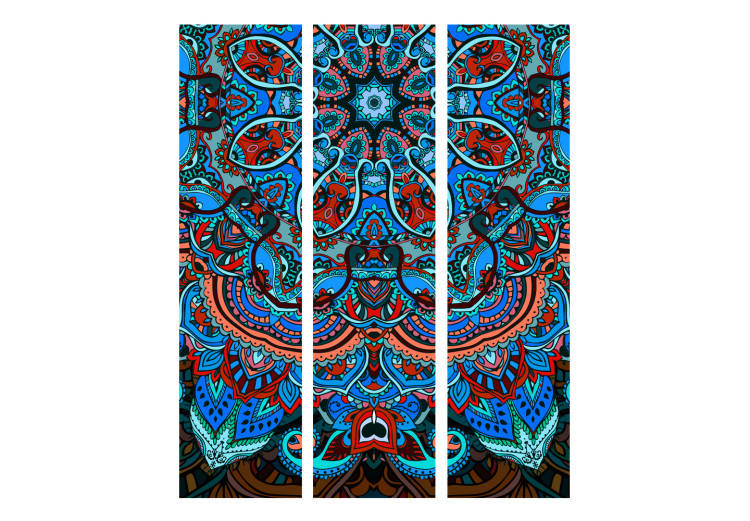 Room Separator Blue Fantasy - colorful mandala in blue oriental motif 97923 additionalImage 3