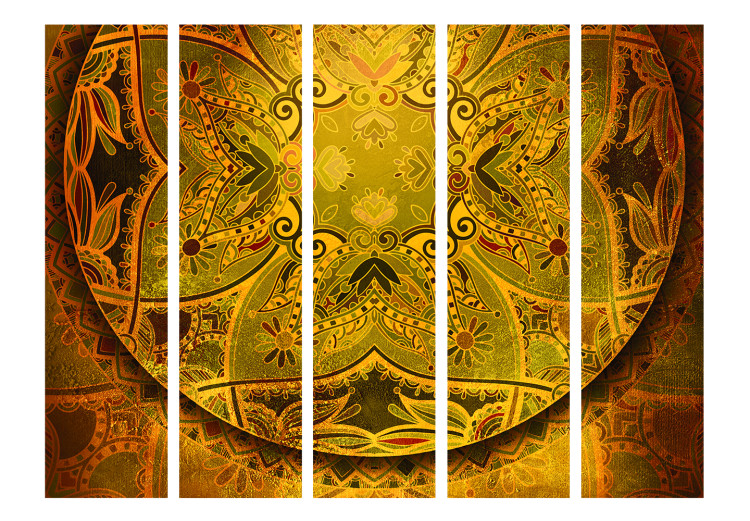 Room Divider Mandala: Golden Strength II - oriental golden mandala in Zen motif 98123 additionalImage 3