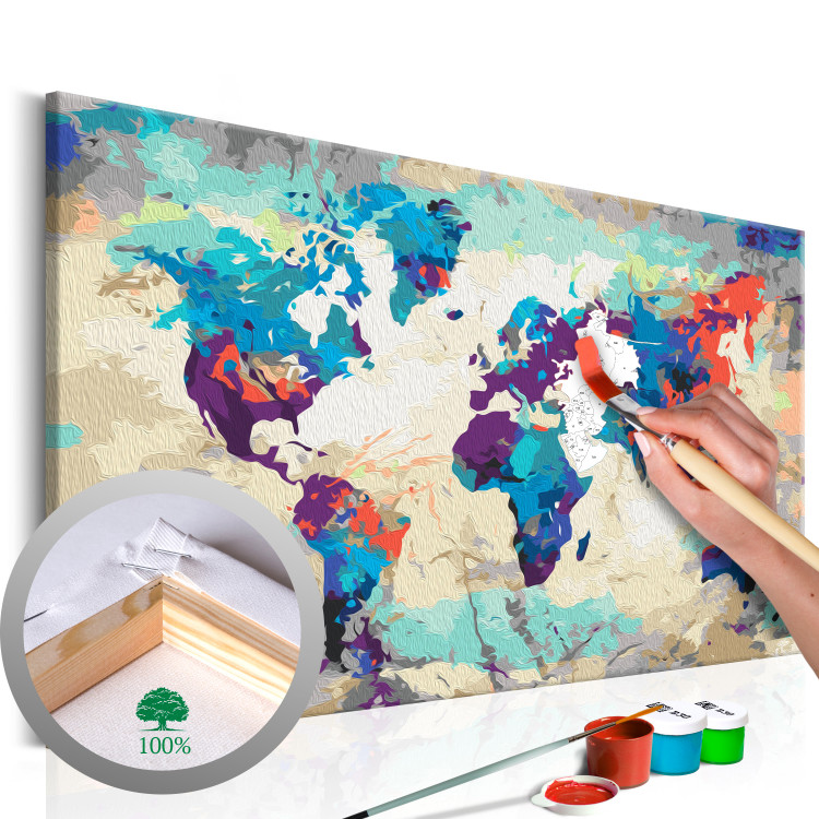 Paint by Number Kit World Map (Blue & Red) 107133