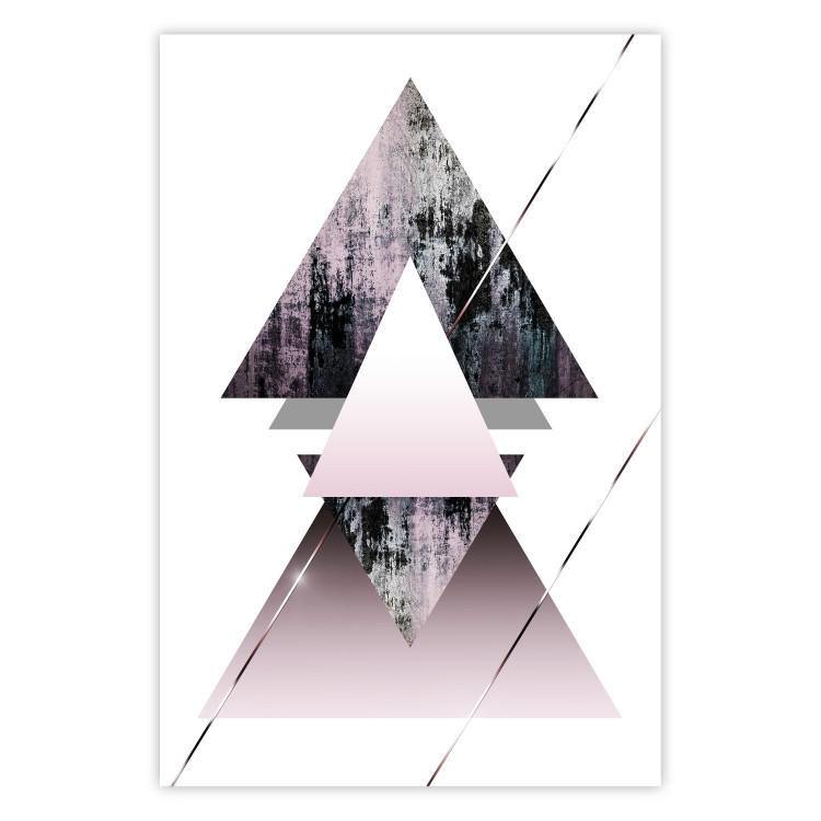 Poster Pyramid - geometric abstraction with triangles on a solid background 114433