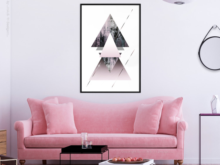 Poster Pyramid - geometric abstraction with triangles on a solid background 114433 additionalImage 5