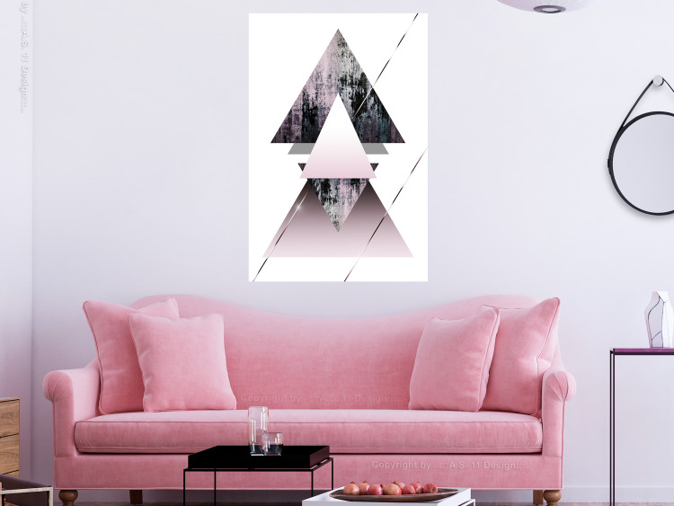 Poster Pyramid - geometric abstraction with triangles on a solid background 114433 additionalImage 17