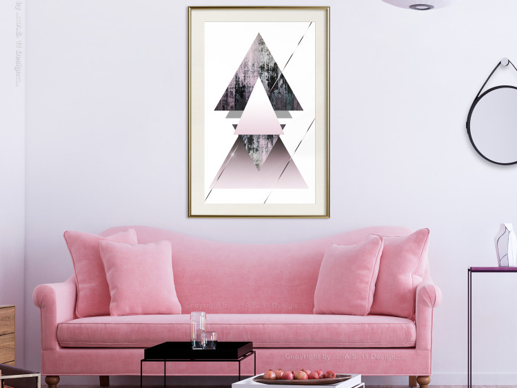 Poster Pyramid - geometric abstraction with triangles on a solid background 114433 additionalImage 21