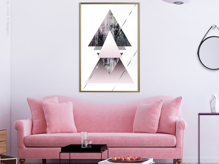 Poster Pyramid - geometric abstraction with triangles on a solid background 114433 additionalImage 8