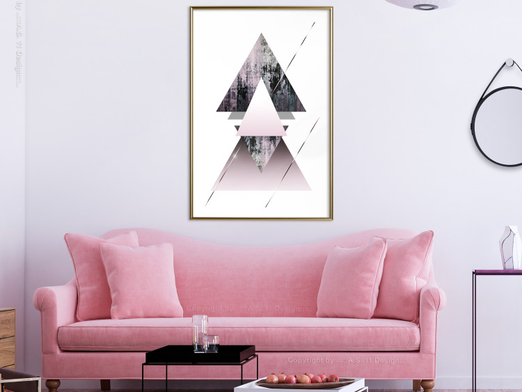 Poster Pyramid - geometric abstraction with triangles on a solid background 114433 additionalImage 15