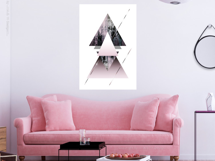 Poster Pyramid - geometric abstraction with triangles on a solid background 114433 additionalImage 5