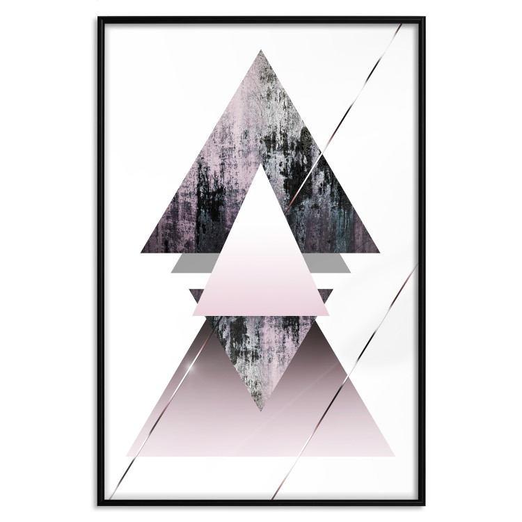Poster Pyramid - geometric abstraction with triangles on a solid background 114433 additionalImage 24