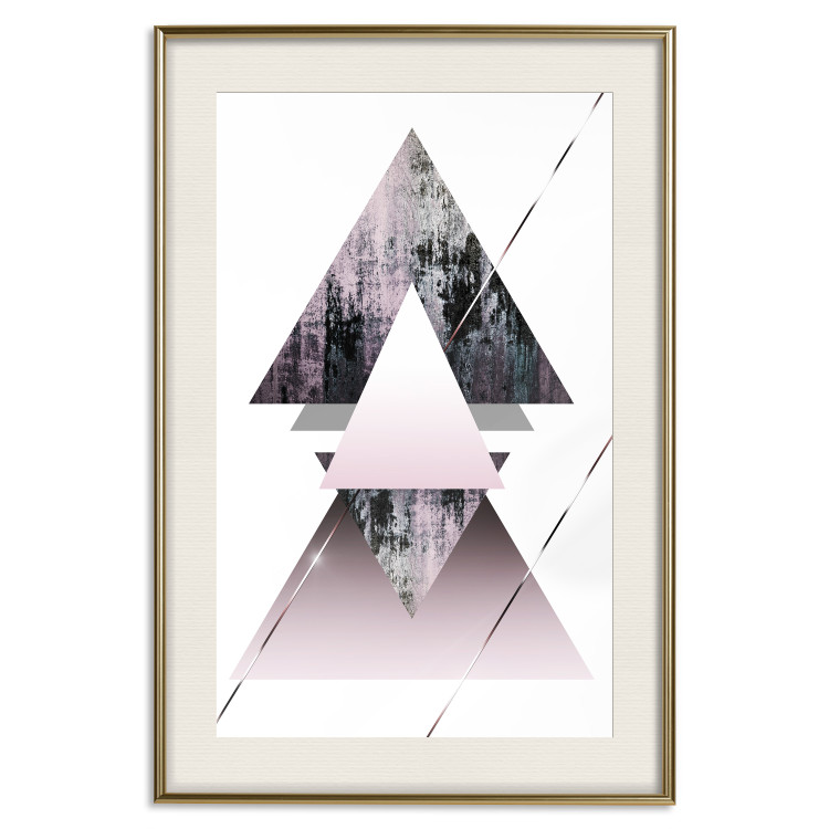 Poster Pyramid - geometric abstraction with triangles on a solid background 114433 additionalImage 19