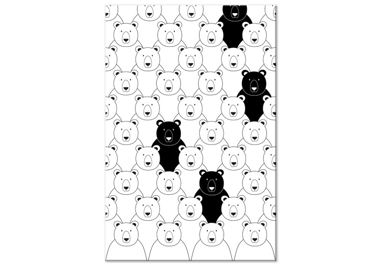 Canvas Art Print Enchanted Bears (1-part) - Animal World in Black and White 114533