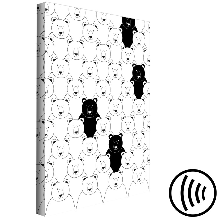 Canvas Art Print Enchanted Bears (1-part) - Animal World in Black and White 114533 additionalImage 6