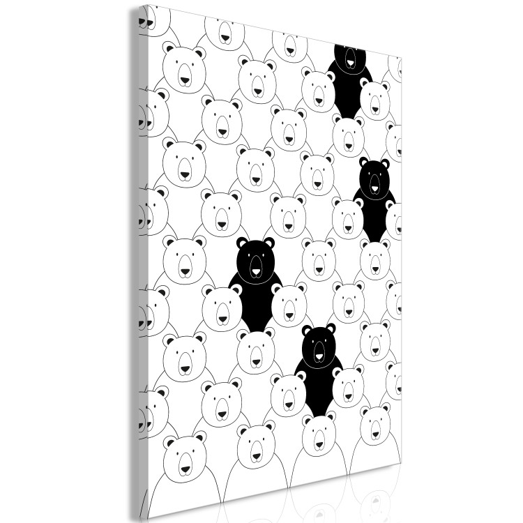Canvas Art Print Enchanted Bears (1-part) - Animal World in Black and White 114533 additionalImage 2