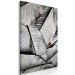 Canvas Nature scale - black and white leaves with a small orange detail 116533 additionalThumb 2