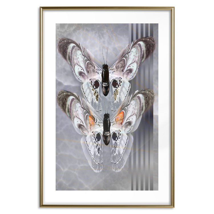 Poster Pair of Butterflies - modern composition with insects on a non-uniform background 118333 additionalImage 14