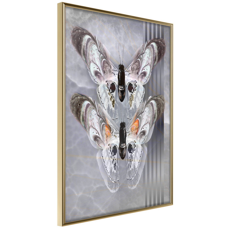 Poster Pair of Butterflies - modern composition with insects on a non-uniform background 118333 additionalImage 12
