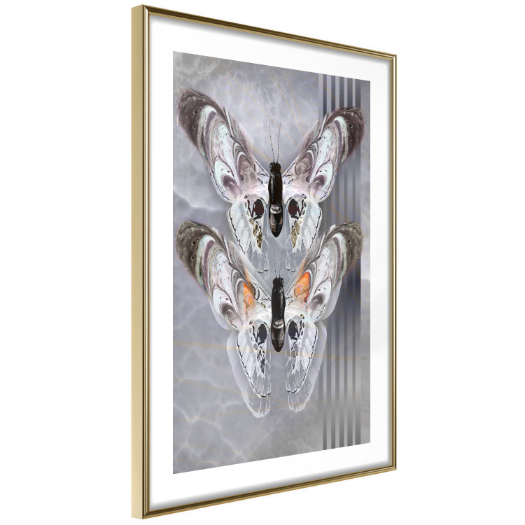 Poster Pair of Butterflies - modern composition with insects on a non-uniform background 118333 additionalImage 6