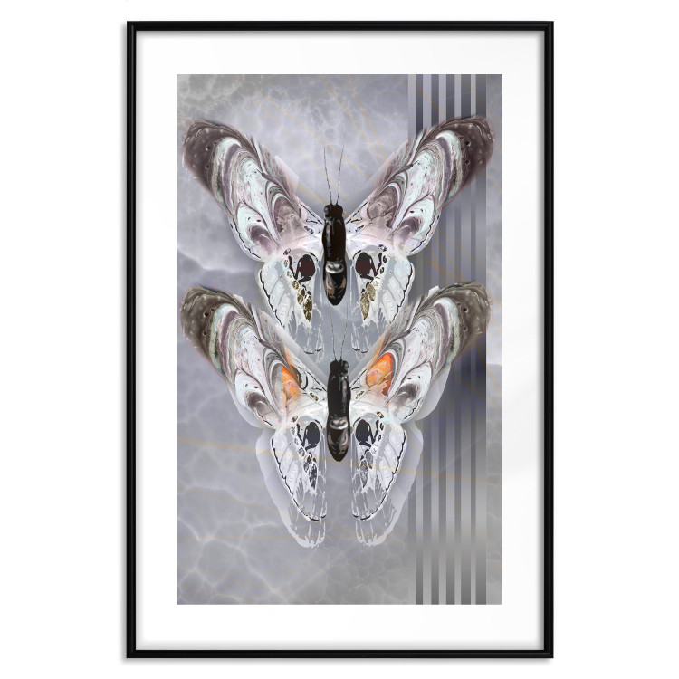 Poster Pair of Butterflies - modern composition with insects on a non-uniform background 118333 additionalImage 15