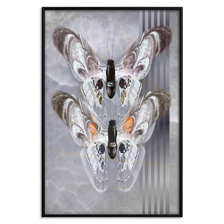 Poster Pair of Butterflies - modern composition with insects on a non-uniform background 118333 additionalImage 18