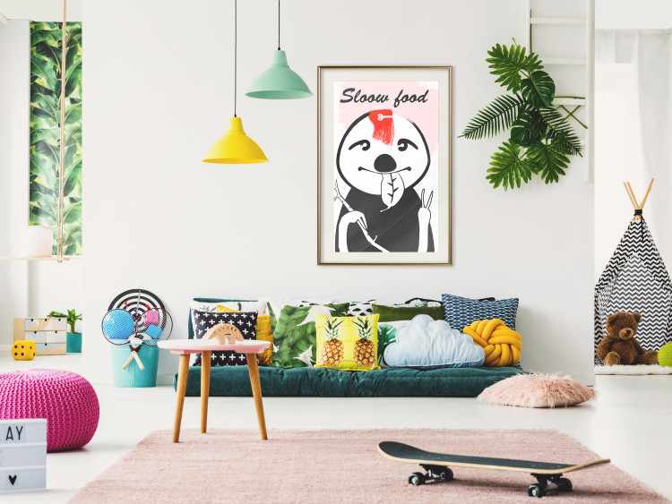Wall Poster Sloth Trendsetter - English texts and leaf-eating animal 122933 additionalImage 21