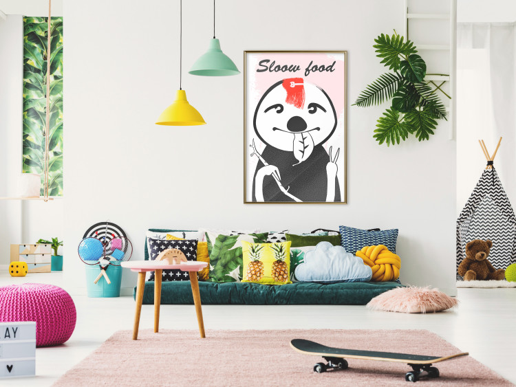 Wall Poster Sloth Trendsetter - English texts and leaf-eating animal 122933 additionalImage 7