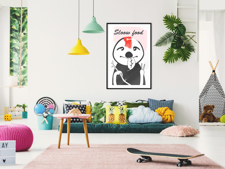 Wall Poster Sloth Trendsetter - English texts and leaf-eating animal 122933 additionalImage 6