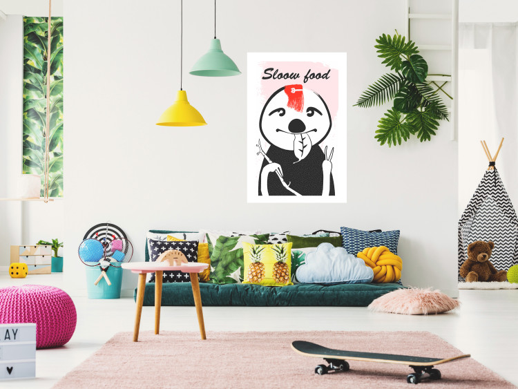 Wall Poster Sloth Trendsetter - English texts and leaf-eating animal 122933 additionalImage 4