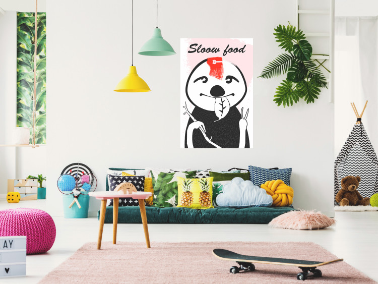 Wall Poster Sloth Trendsetter - English texts and leaf-eating animal 122933 additionalImage 23