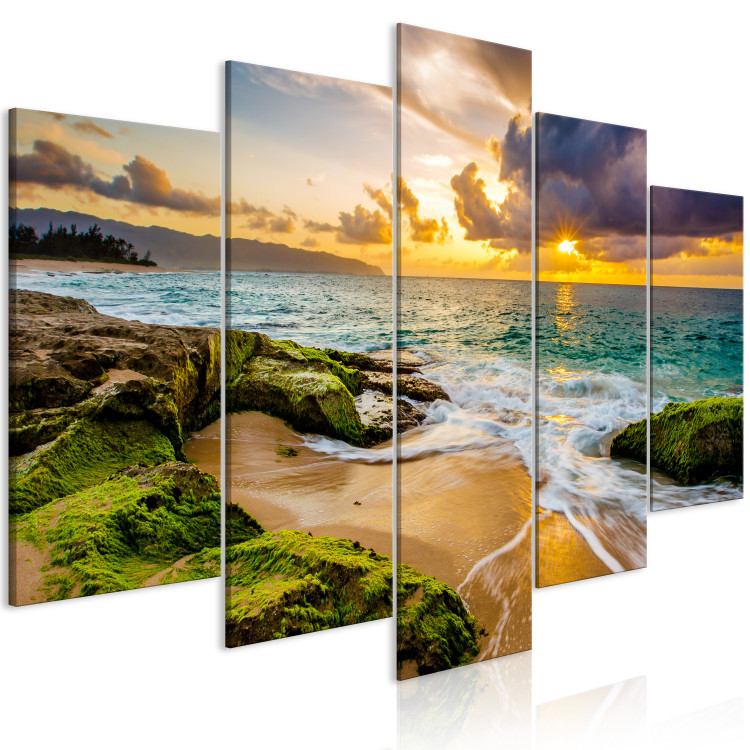Canvas Print Turquoise Sea (5 Parts) Wide 123333 additionalImage 2