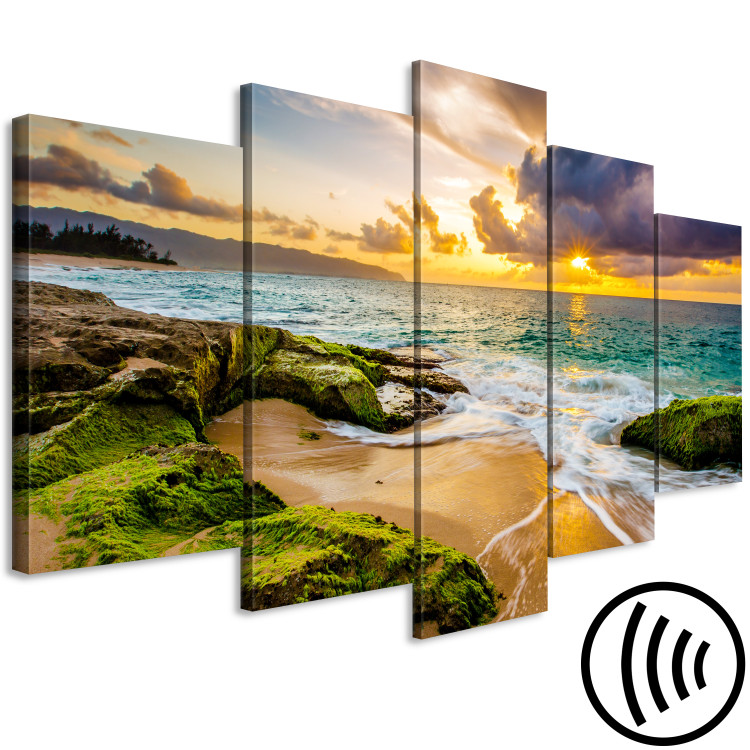 Canvas Print Turquoise Sea (5 Parts) Wide 123333 additionalImage 6