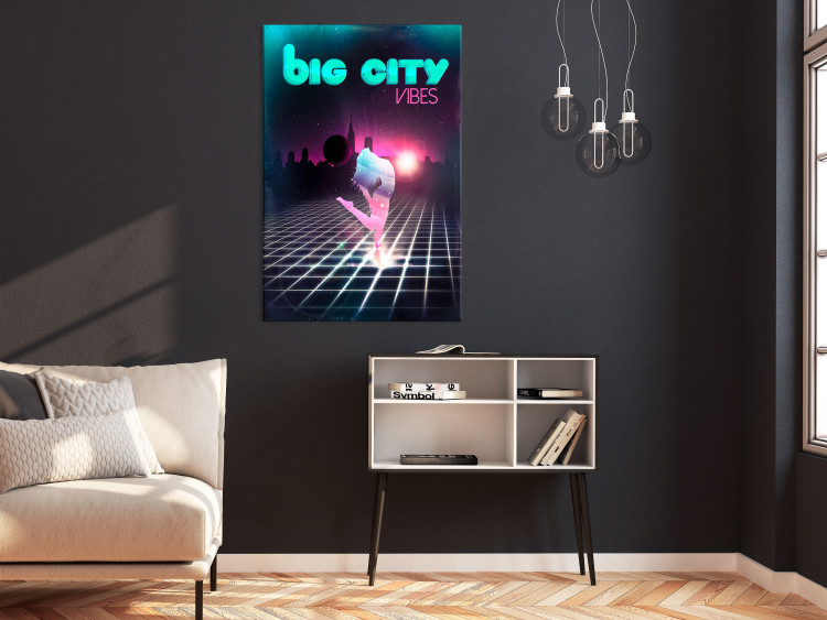 Canvas On a dance floor in Disco rhythm - graphic with woman and English sign 123633 additionalImage 3