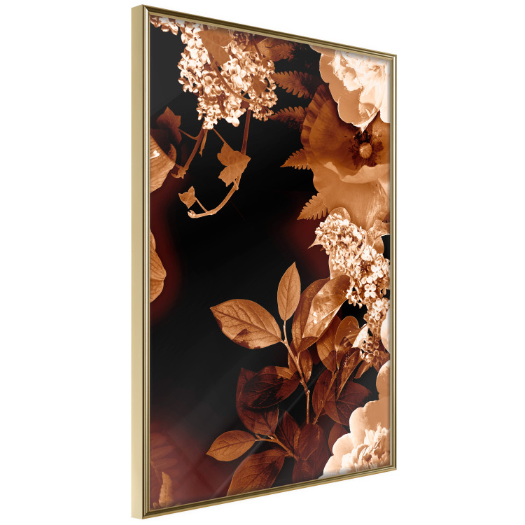 Poster September Night - flowers and leaves in autumn colors on black background 123933 additionalImage 12