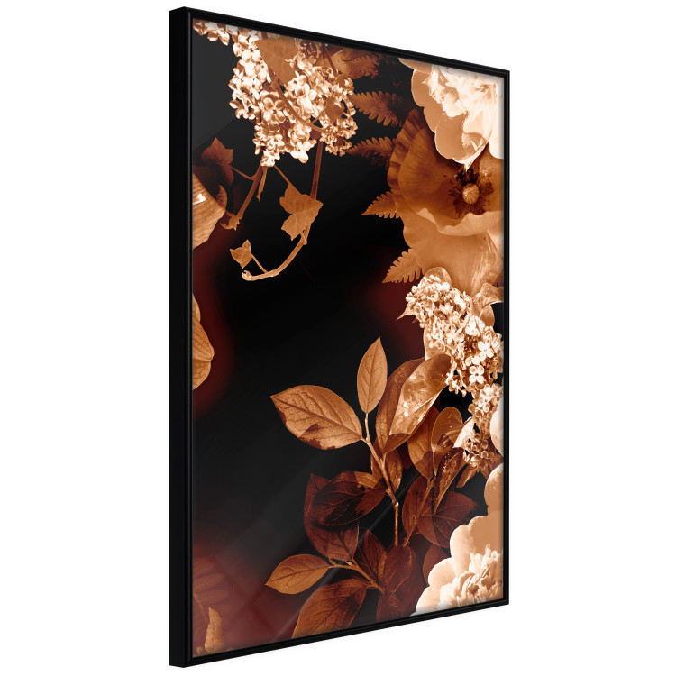 Poster September Night - flowers and leaves in autumn colors on black background 123933 additionalImage 10