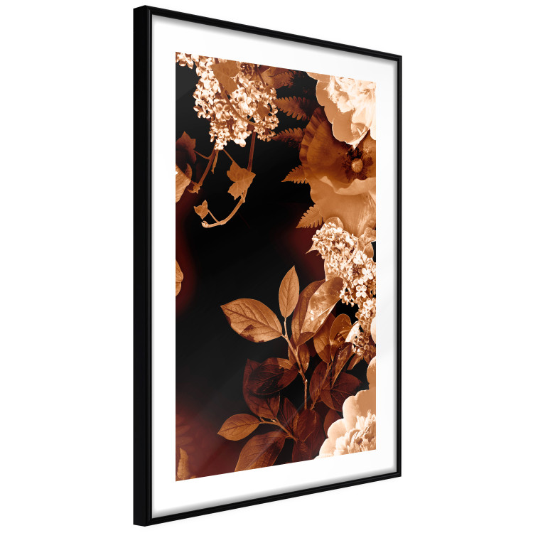 Poster September Night - flowers and leaves in autumn colors on black background 123933 additionalImage 11