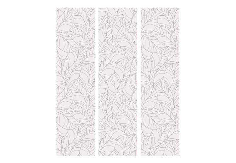 Room Divider Colorless Leaves (3-piece) - light composition with a plant motif 124333 additionalImage 3