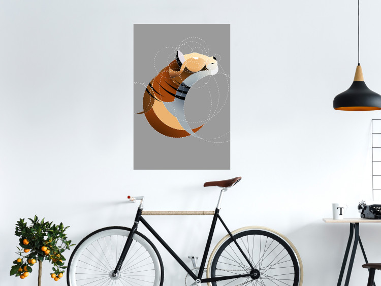 Poster Tiger in Circles - abstract wild animal made of geometric figures 126933 additionalImage 4