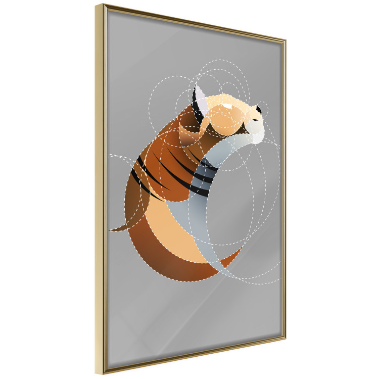 Poster Tiger in Circles - abstract wild animal made of geometric figures 126933 additionalImage 12